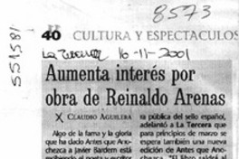 Aumenta interés por obra de Reinaldo Arenas  [artículo] Claudio Aguilera