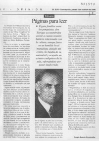 Páginas para leer  [artículo] Sergio Ramón Fuentealba