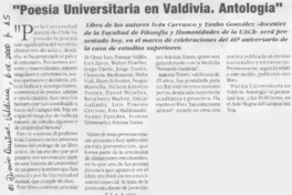 "Poesía Universitaria en Valdivia. Antología"  [artículo]