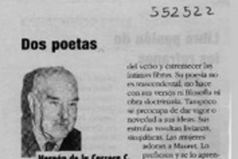 Dos poetas  [artículo] Hernán de la Carrera C.
