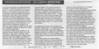 "Pedazos enteros" de Juan A. Massone  [artículo] Horacio Hernández Anderson
