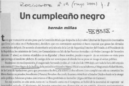 Un cumpleaño negro  [artículo] Hernán Millas