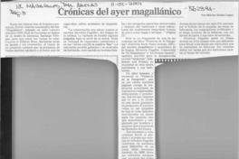 Crónicas del ayer magallánico  [artículo] Marino Muñoz Lagos
