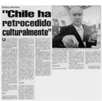 "Chile ha retrocedido culturalmente"