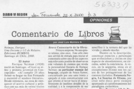 Comentario de libros  [artículo] José L. Montero B.