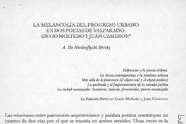 La melancolía del progreso urbano en dos poetas de Valparaíso: Ennio Moltedo y Juan Cameron"  [artículo]