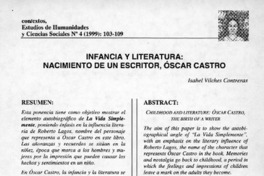 Infancia y literatura: nacimiento de un escritor, Óscar Castro  [artículo] Isabel Vilches Contreras