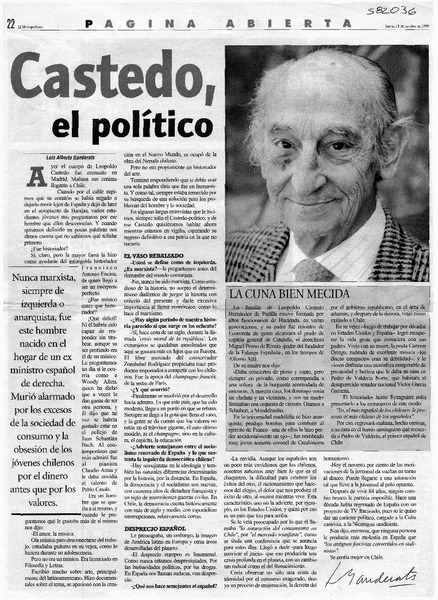 Castedo, el político  [artículo] Luis Alberto Ganderats