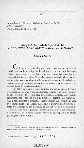 Todos querían la revolución. Chile 1964-1073  [artículo]