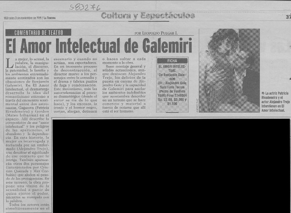 El amor intelectual de Galemiri  [artículo] Leopoldo Pulgar I.