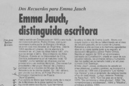 Emma Jauch, distinguida escritora  [artículo] José Arraño Acevedo