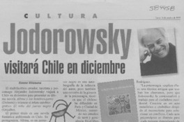Jodorowsky visitará Chile en diciembre  [artículo] Ximena Villanueva