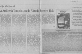 La artillería terapéutica de Alfredo Jocelyn-Holt  [artículo] J. P. D.