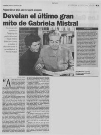 Develan el último gran mito de Gabriela Mistral