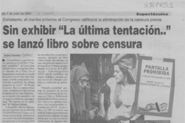 Sin exhibir "La última tentación" se lanzó libro sobre censura  [artículo] Andrea González