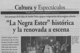 "La Negra Ester" histórica y la renovada a escena  [artículo] Andrea González
