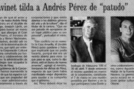 Ravinet tilda a Andrés Pérez de "patudo"  [artículo]
