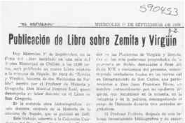 Publicación de libro sobre Zemita y Virgüin  [artículo]