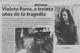 Violeta Parra, a treinta años de la tragedia  [artículo]