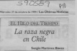 La raza negra en Chile  [artículo] Sergio Martínez Baeza