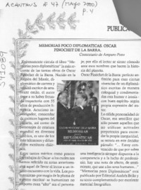 Memorias poco diplomáticas, Oscar Pinochet de la Barra  [artículo] Amparo Pozo