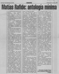 Matías Rafide, antología mínima