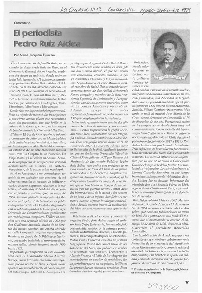 El periodista Pedro Ruiz Aldea  [artículo] Zenón Jorquera Figueroa