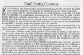 Raúl Rettig Giessen  [artículo] Alfonso Covarrubias Bernales