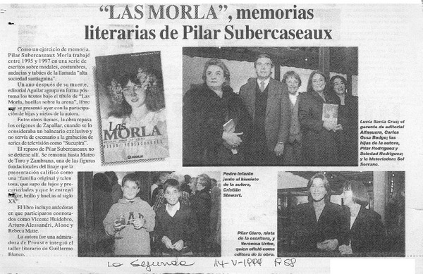 "Las Morla", memorias literarias de Pilar Subercaseaux