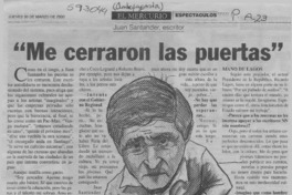 "Me cerraron las puertas"  [artículo] José Ossandón