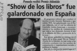 "Show de los libro" fue galardonado en España  [artículo]