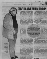Sabella vive en un rincón  [artículo] José Ossandón