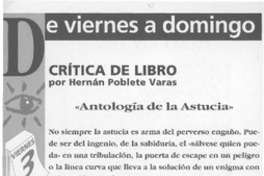 Antología de la astucia  [artículo] Hernán Poblete Varas
