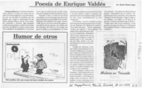 Poesía de Enrique Valdés  [artículo] Marino Muñoz Lagos