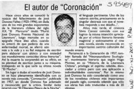 El autor de "Coronación"  [artículo] Eduardo Urrutia Gómez