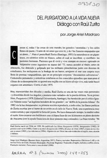 Del purgatorio a la vida nueva  [artículo] Jorge Ariel Madrazo