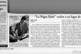 "La Negra Ester" vuelve a su lugar de origen  [artículo] Claudio Vergara