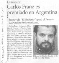 Carlos Franz es premiado en Argentina