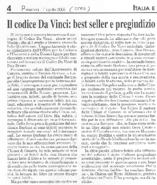 Il Codice Da Vinci: best seller e pregiudizio
