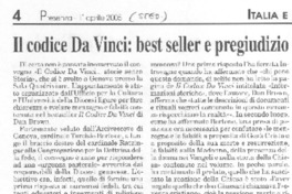 Il Codice Da Vinci: best seller e pregiudizio