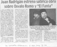 Juan Radrigán estrena satírica obra sobre Osvaldo Romo y "El Fanta"
