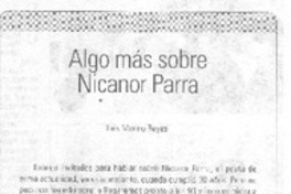 Algo más sobre Nicanor Parra