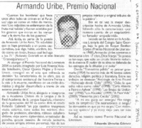 Armando Uribe, Premio Nacional