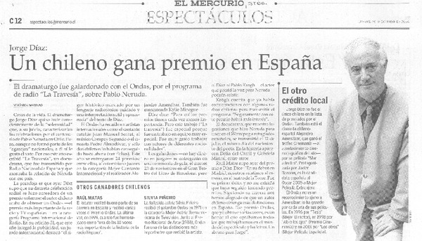 Un chileno gana premio en España