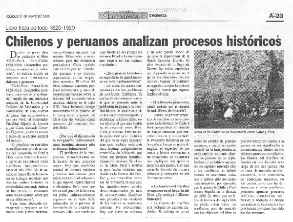 Chilenos y peruanos analizan procesos históricos