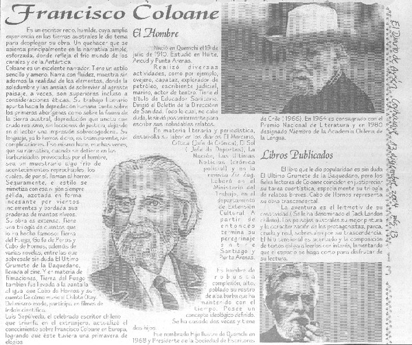 Francisco Coloane.
