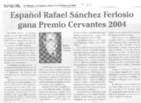 Español Rafael Sánchez Ferlosio gana Premio Cervantes 2004