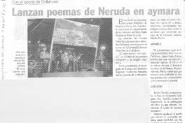 Lanzan poemas de Neruda en aymara