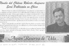 Novela de chileno Roberto Ampuero será publicada en Chino