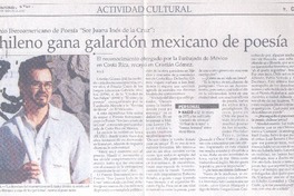 Chileno gana galardón mexicano de poesía (entrevistas)